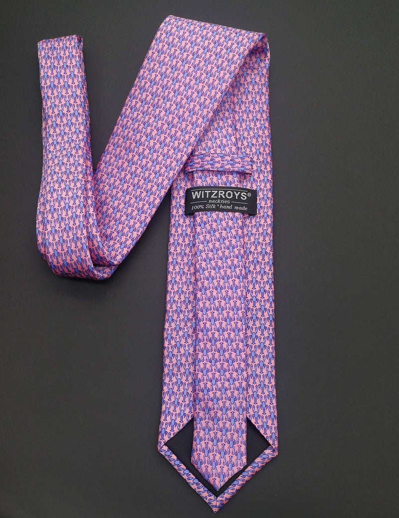 WITZROYS 100% Silk Ties for Men Handmade Neckties with Lobsters Printed+Gift box - Image 4
